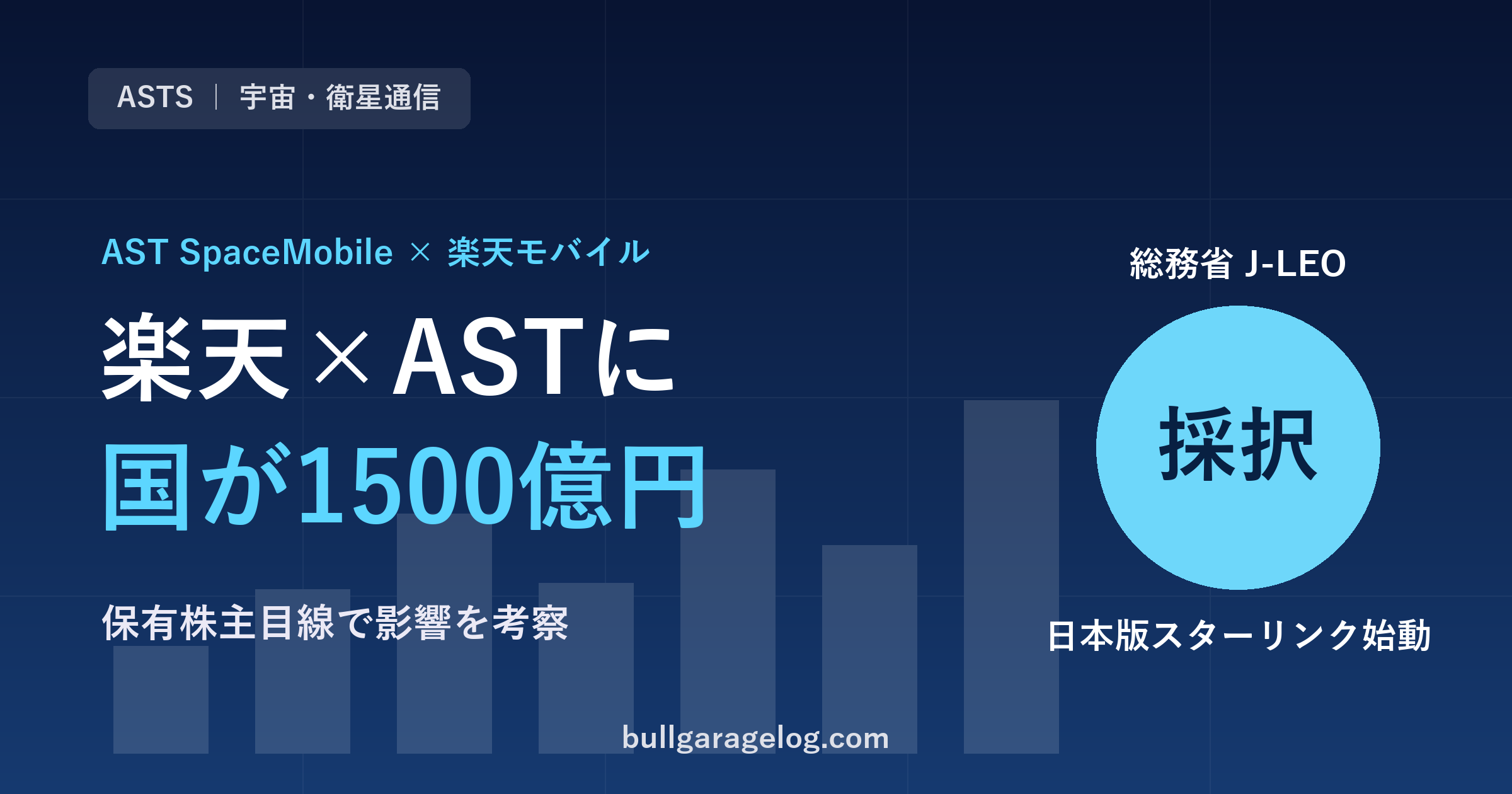 楽天×AST SpaceMobileに総務省が最大1500億円補助 J-LEO採択 アイキャッチ
